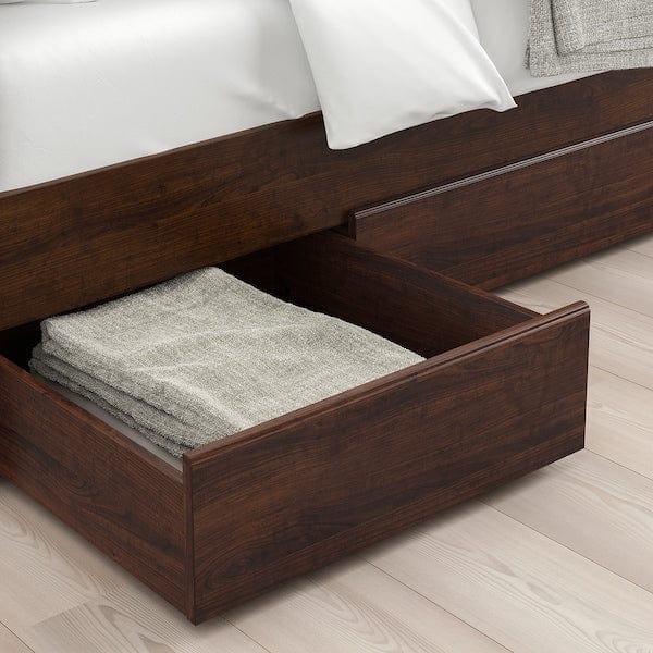 Ikea SONGESAND Bed frame with 2 storage units, brown/Lindbåden, 160x200 cmShow size specifications , 160x200 cm