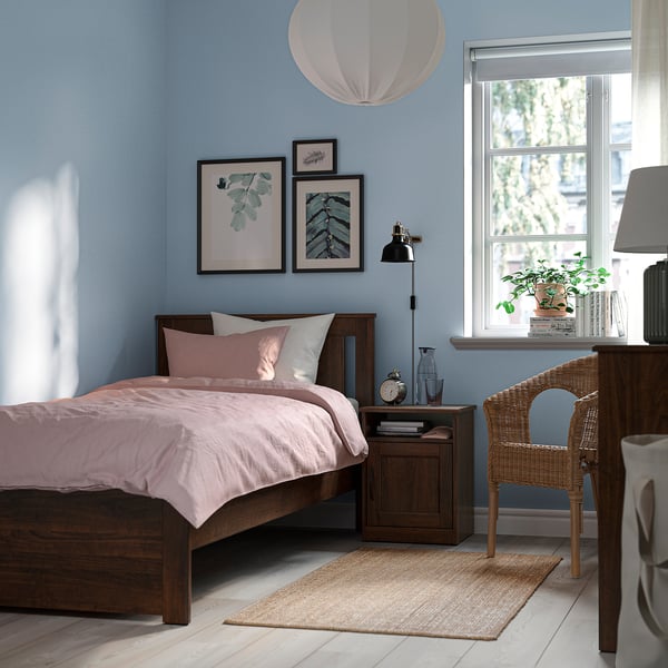 SONGESAND bed frame, brown/Lönset, 90x200 cm