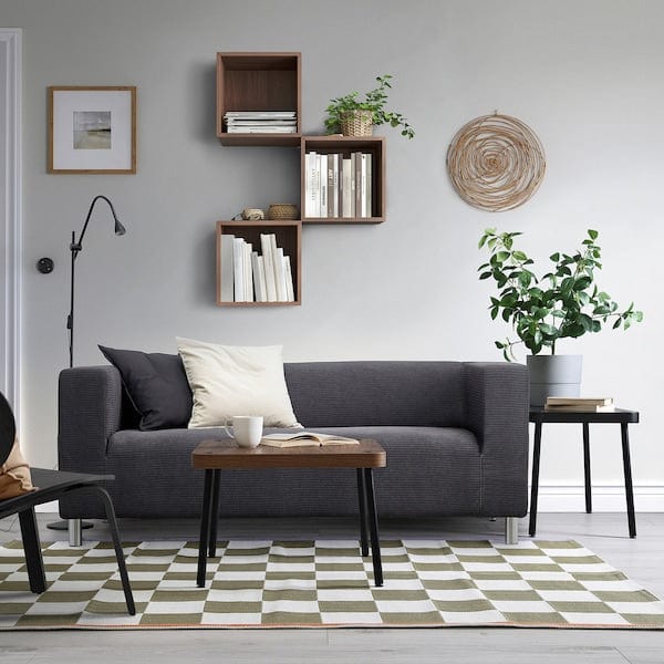 Ikea SONHULT - Nest of tables, set of 2, grey/walnut effect