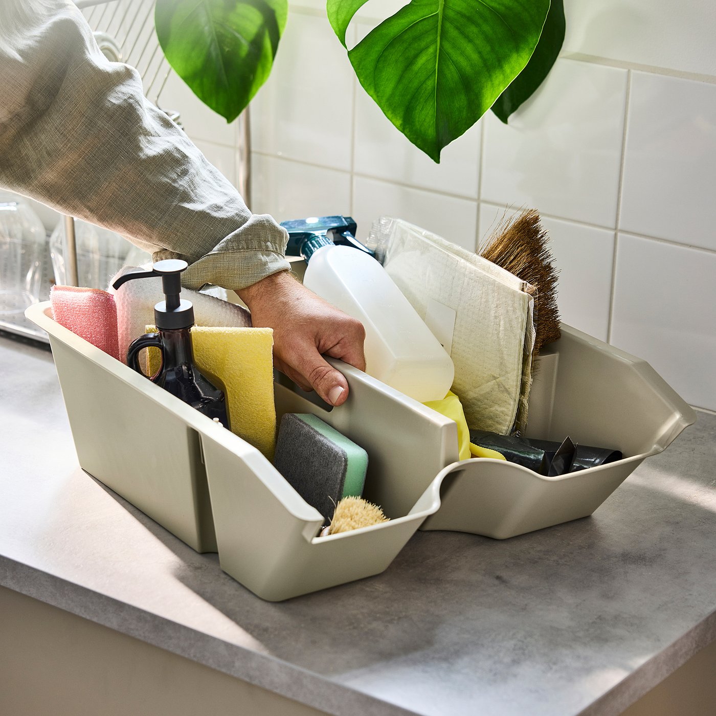 SORTERA sorting bin with insert and lid, 60 l