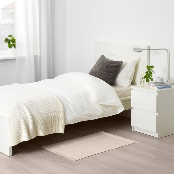 SORTSÖ rug, flatwoven, unbleached, 55x85 cm