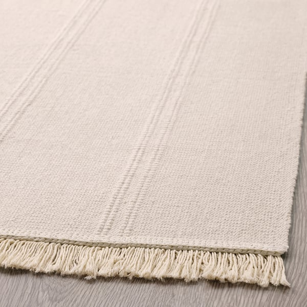 SORTSÖ - SORTSÖ Rug, flatwoven, unbleached, 55x85 cm