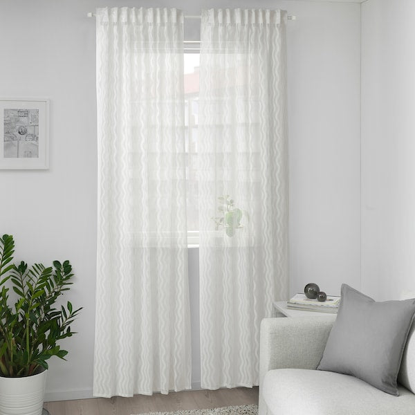 SOTSTÄVMAL - Thin curtain, 2 sheets, white, 145x300 cm