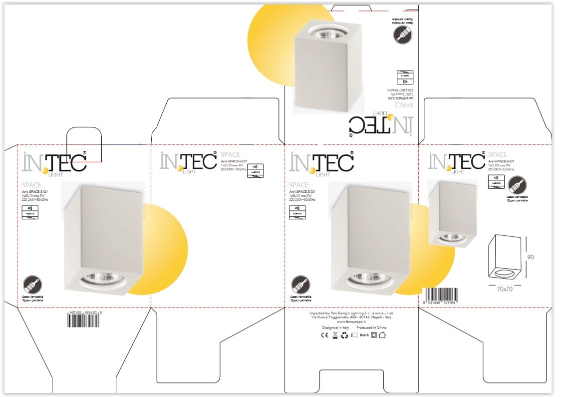 Bricocenter FARETTO INCASSO SPACE CUBO GESSO 7X7 CM GU10=42W