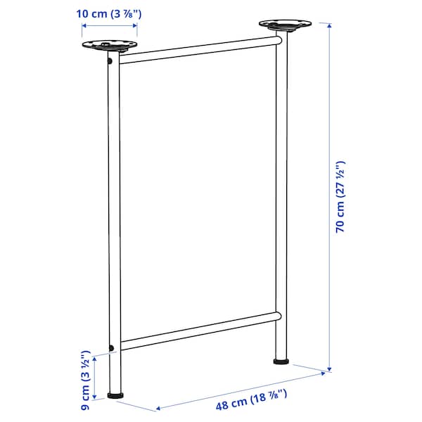 Ikea SPÄND - Leg, white, 70 cm