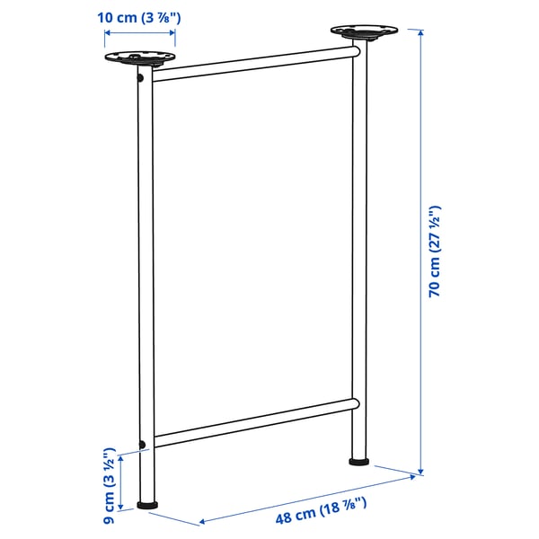 SPÄND leg, white, 70 cm