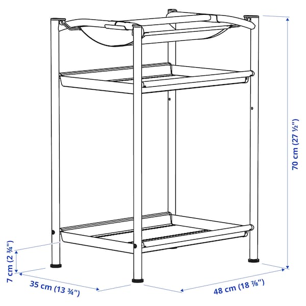 SPÄND - Table leg with storage, white