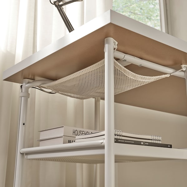 SPÄND - Table leg with storage, white