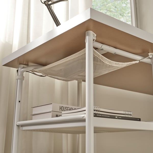 SPÄND table leg with storage, white, 35x70x48 cm