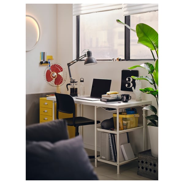 SPÄND table leg with storage, white, 35x70x48 cm