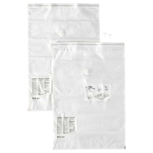 SPANTAD vacuum-sealed bag, light grey, 67x100 cm 2 pieces, 2 pack