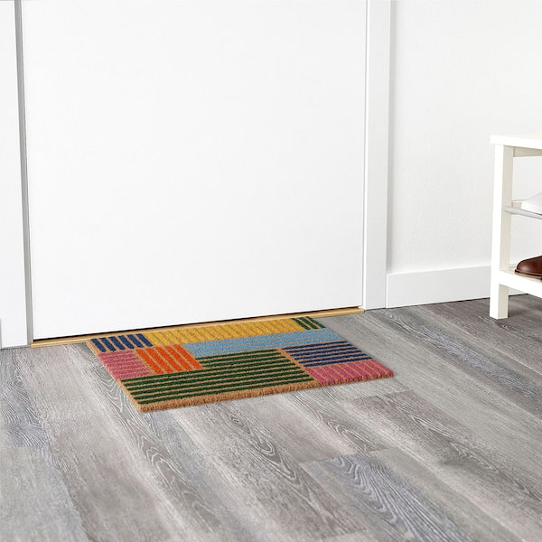 SPÅRDJUP - Door mat, indoor, multicolour/stripe, 40x60 cm