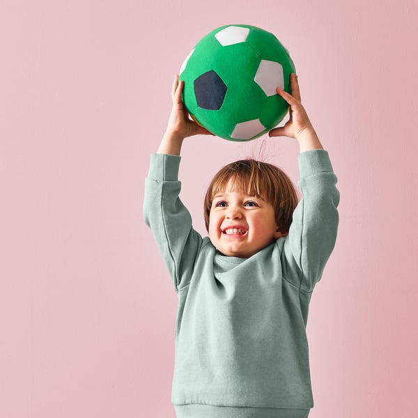 SPARKA soft toy, football/green, 20 cm