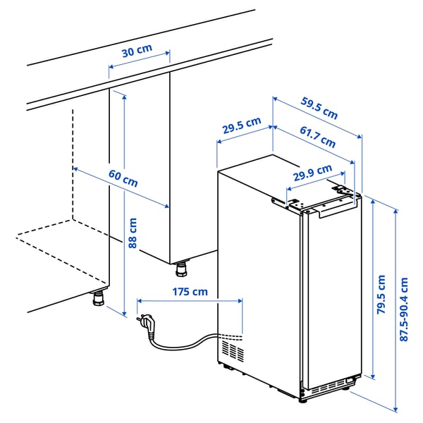 SPELNÄS wine cooler, IKEA 500, 295 mmx875 mmx595 mm cm