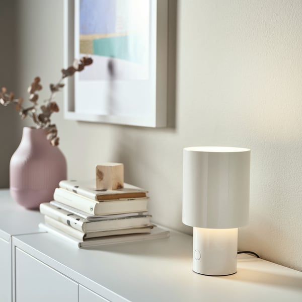 SPETSBOJ - Table lamp, adjustable light intensity/white,22 cm