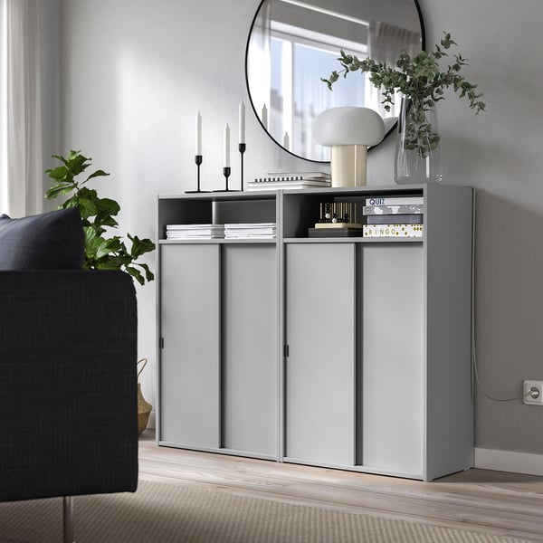 SPIKSMED cabinet combination, light grey, 119x32x97 cm