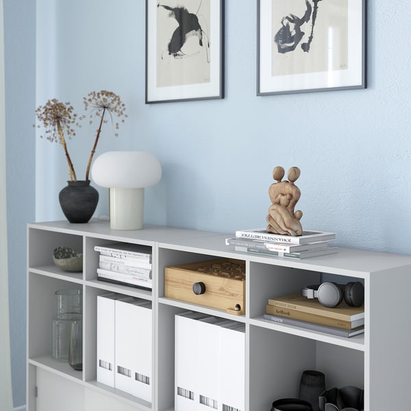 SPIKSMED storage combination, light grey, 155x32x96 cm
