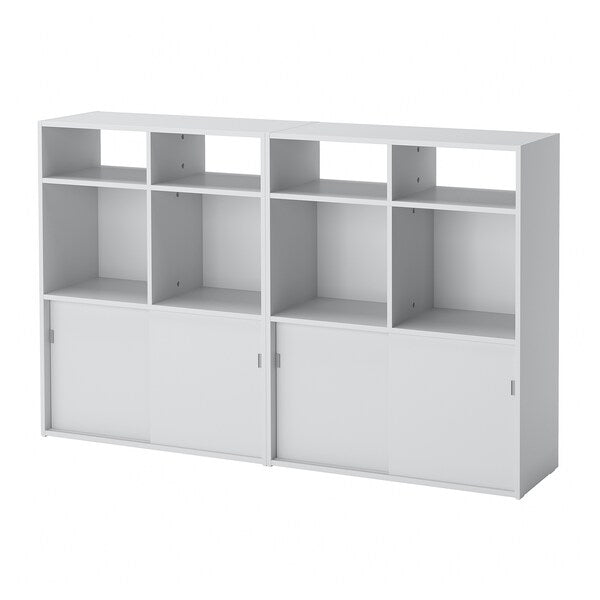 SPIKSMED - Storage combination, light grey, 155x32x96 cm