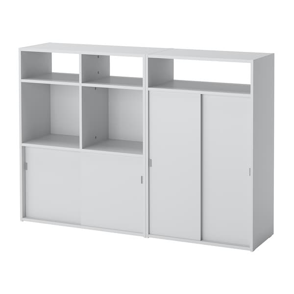 SPIKSMED - Cabinet combination, light grey, 137x32x96 cm