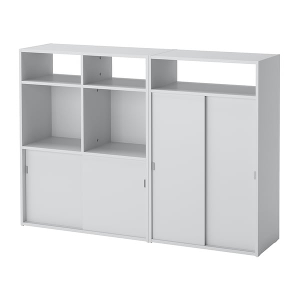 SPIKSMED cabinet combination, light grey, 137x32x96 cm
