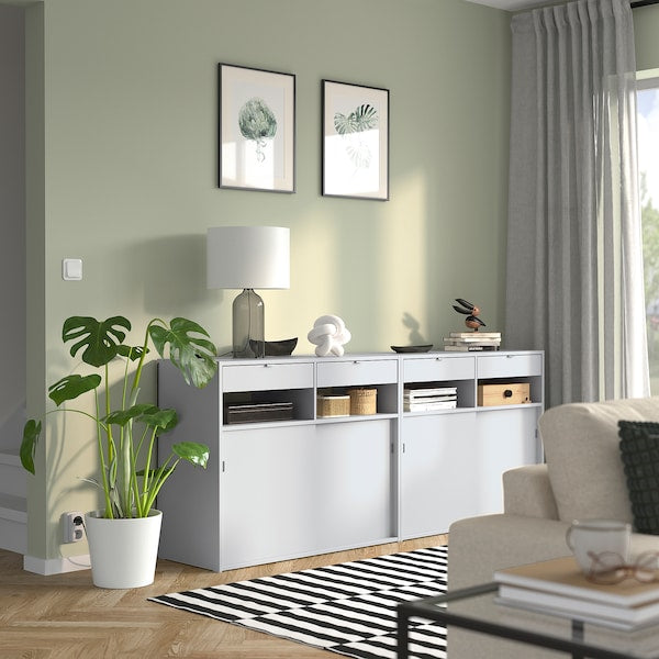 SPIKSMED - Furniture combination, light grey,195x40x79 cm