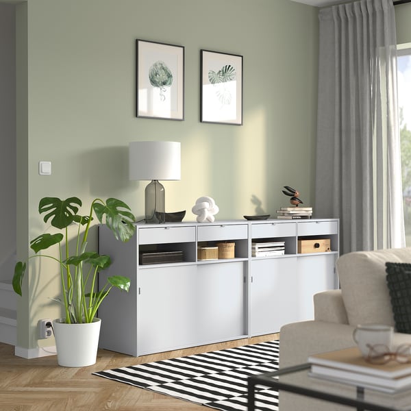SPIKSMED storage combination, light grey, 195x40x79 cm