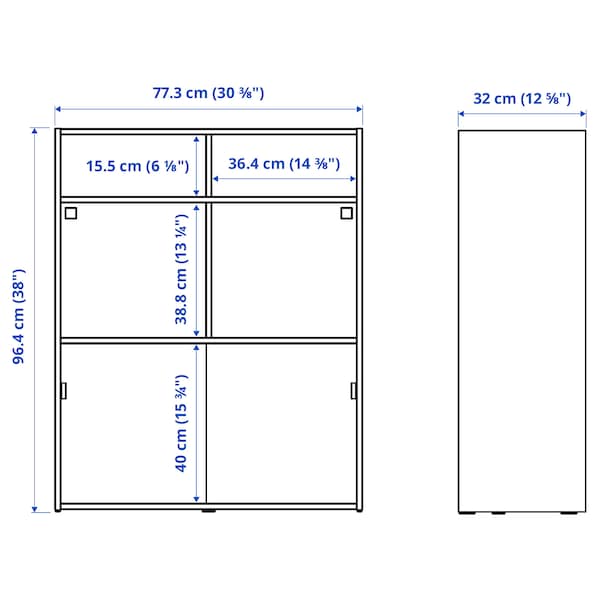 SPIKSMED - Storage combination, light grey, 155x32x96 cm