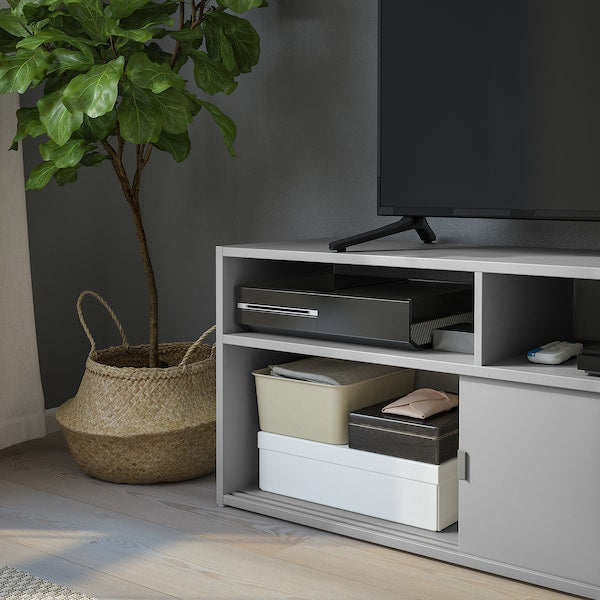 SPIKSMED - TV storage combination, light grey, 234x32x96 cm