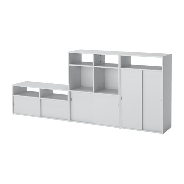 SPIKSMED - TV storage combination, light grey, 234x32x96 cm