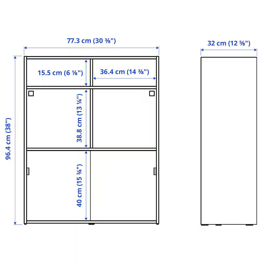 SPIKSMED - TV storage combination, light grey, 233x32x96 cm