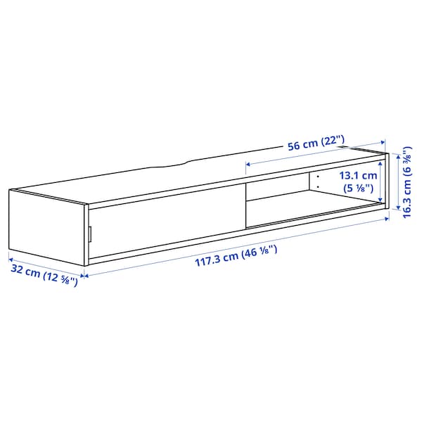 Ikea SPIKSMED - Media shelf, light grey, 117x32 cm