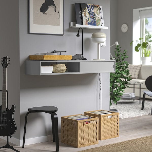 Ikea SPIKSMED - Media shelf, light grey, 117x32 cm