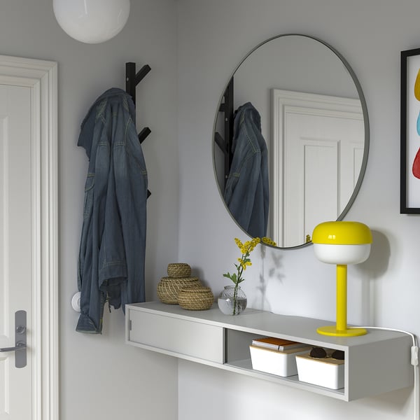 SPIKSMED media shelf, light grey, 117x32 cm