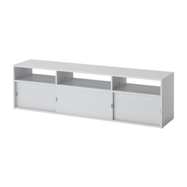 SPIKSMED - SPIKSMED TV bench, light grey, 155x32x44 cm