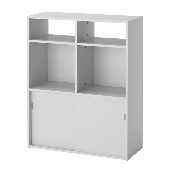 SPIKSMED - Open shelving unit, light grey, 77x96x32 cm