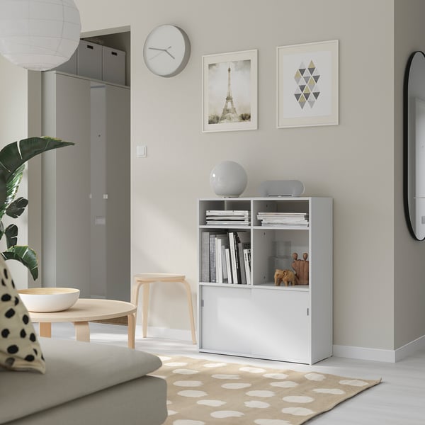 SPIKSMED open shelving unit, light grey, 77x96x32 cm