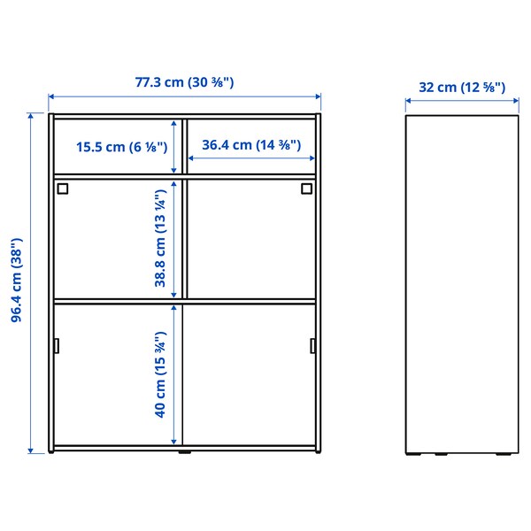 SPIKSMED - Open shelving unit, light grey, 77x96x32 cm