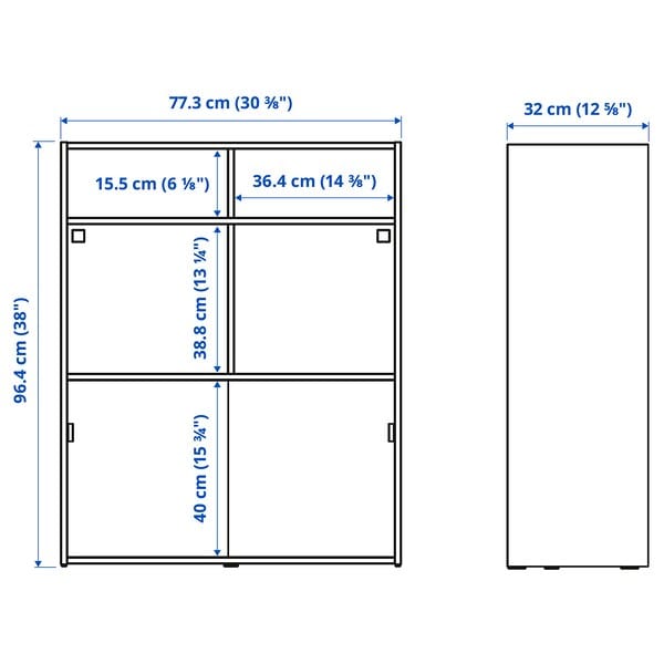 Ikea SPIKSMED - Open shelving unit, light grey, 77x96x32 cm