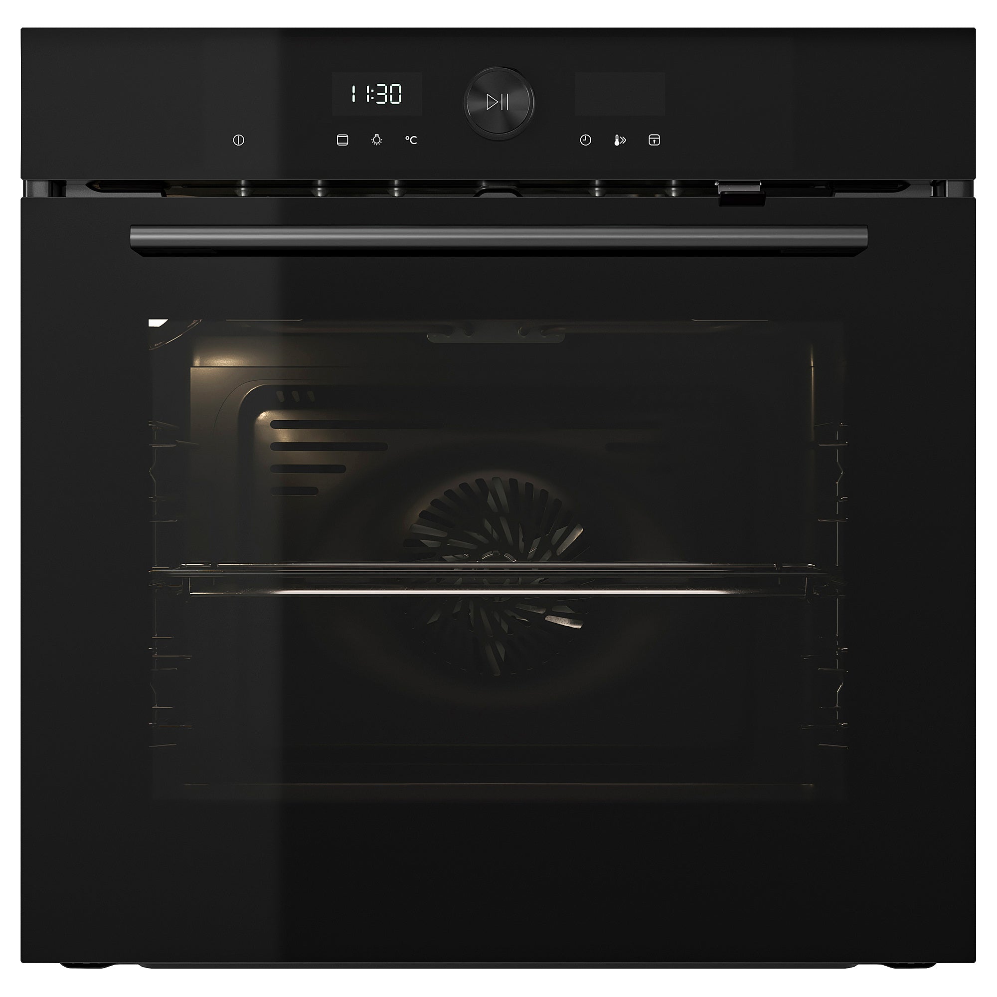 SPJUTBO true fan oven, Grill function black/IKEA 500, 59.5x59.0x54.6 cm