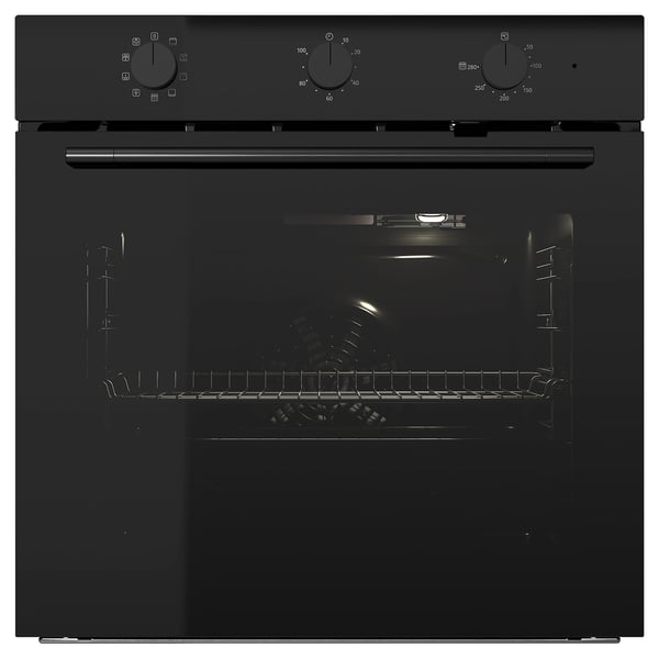 SPJUTBO fan oven, pyrolytic Grill function/black IKEA 300, 59.4x59.5x56.7 cm