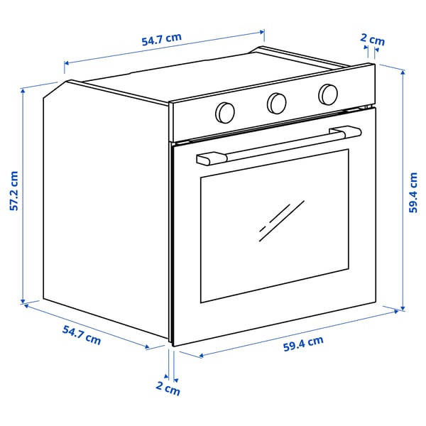 SPJUTBO fan oven, pyrolytic Grill function/black IKEA 300, 59.4x59.5x56.7 cm