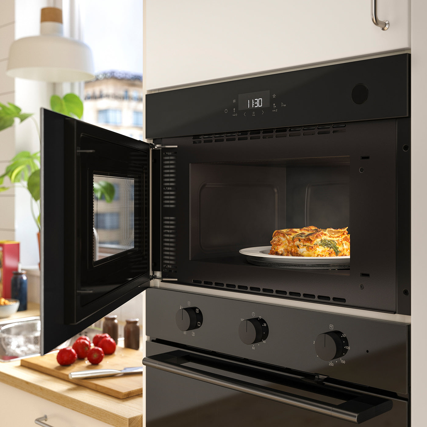 SPJUTBO built-in microwave, IKEA 300 black, 59.5x39.3x31.7 cm