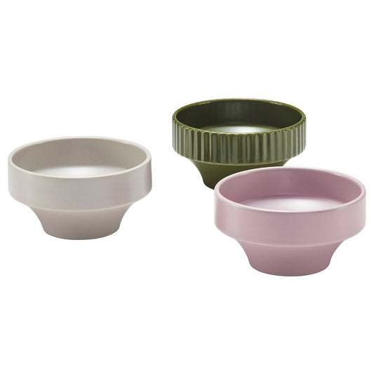 SPJUTLILJA bowl, mixed colours, 12 cm, 3 pack