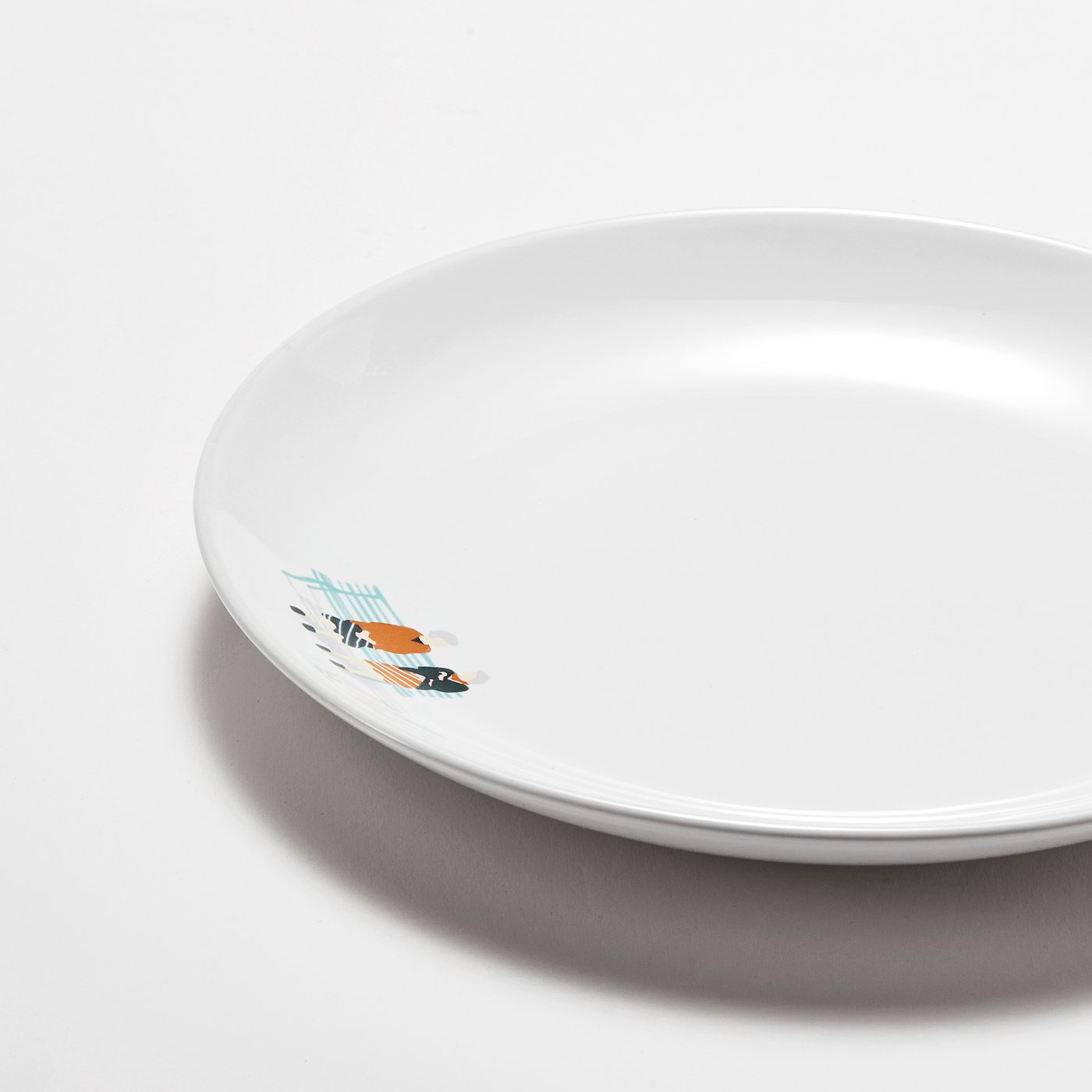 SPJUTLILJA side plate, patterned, 20 cm, 4 pack