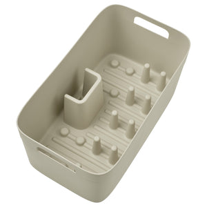 SPJUTLILJA dish drainer, light grey-beige, 39x22 cm