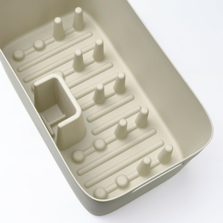 SPJUTLILJA dish drainer, light grey-beige, 39x22 cm