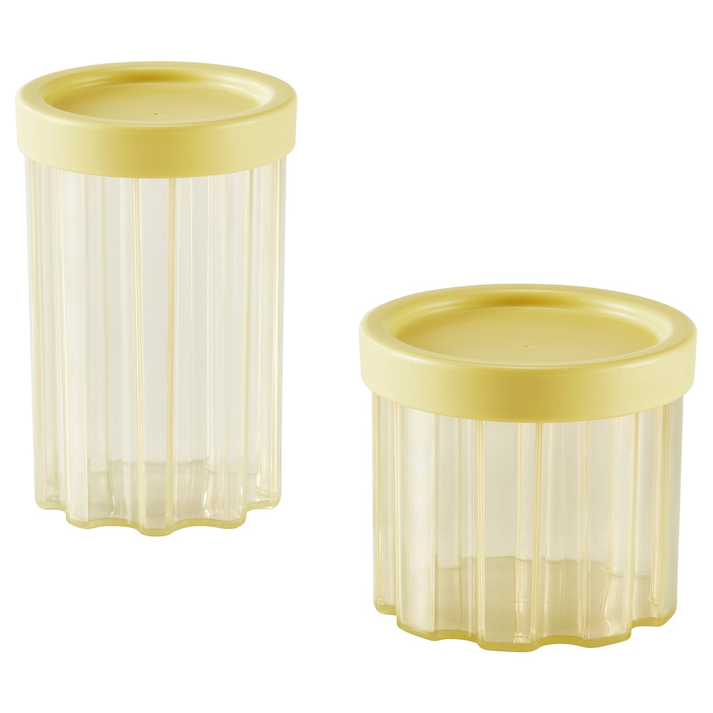 SPJUTLILJA jar with lid, set of 2, light yellow