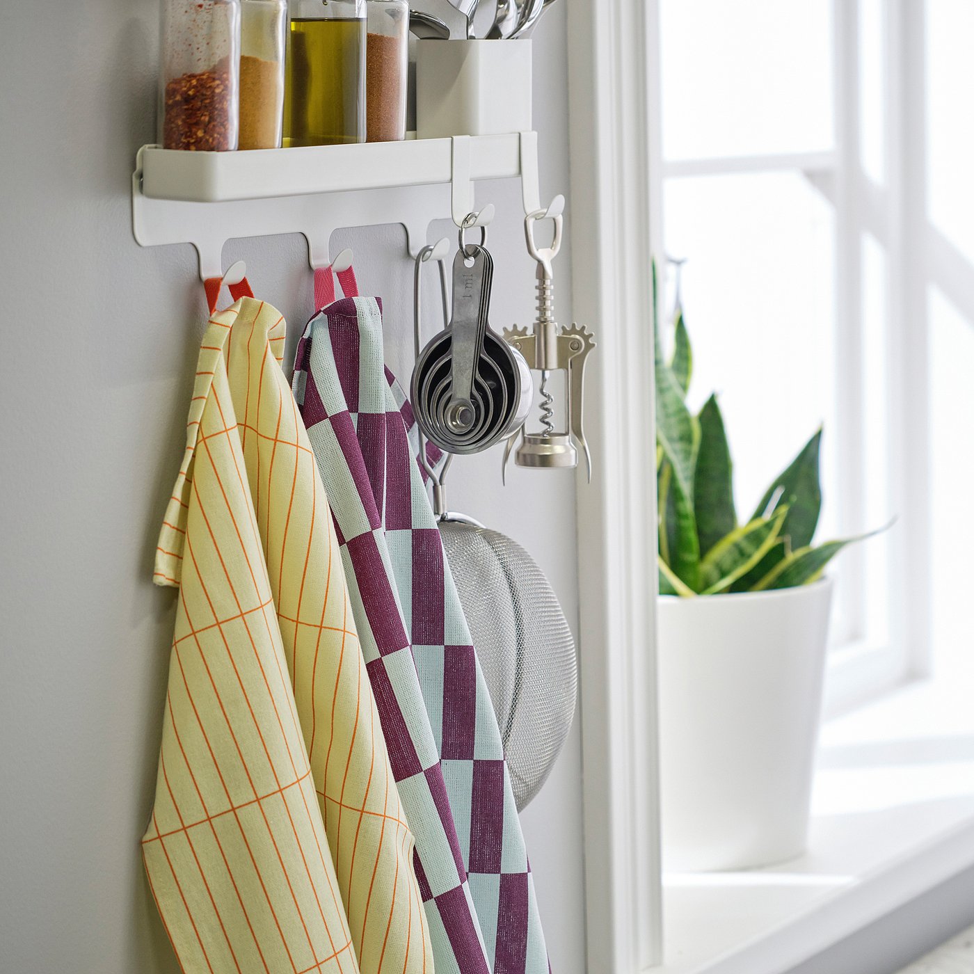 SPJUTLILJA tea towel, multicolour/patterned, 35x50 cm, 2 pack