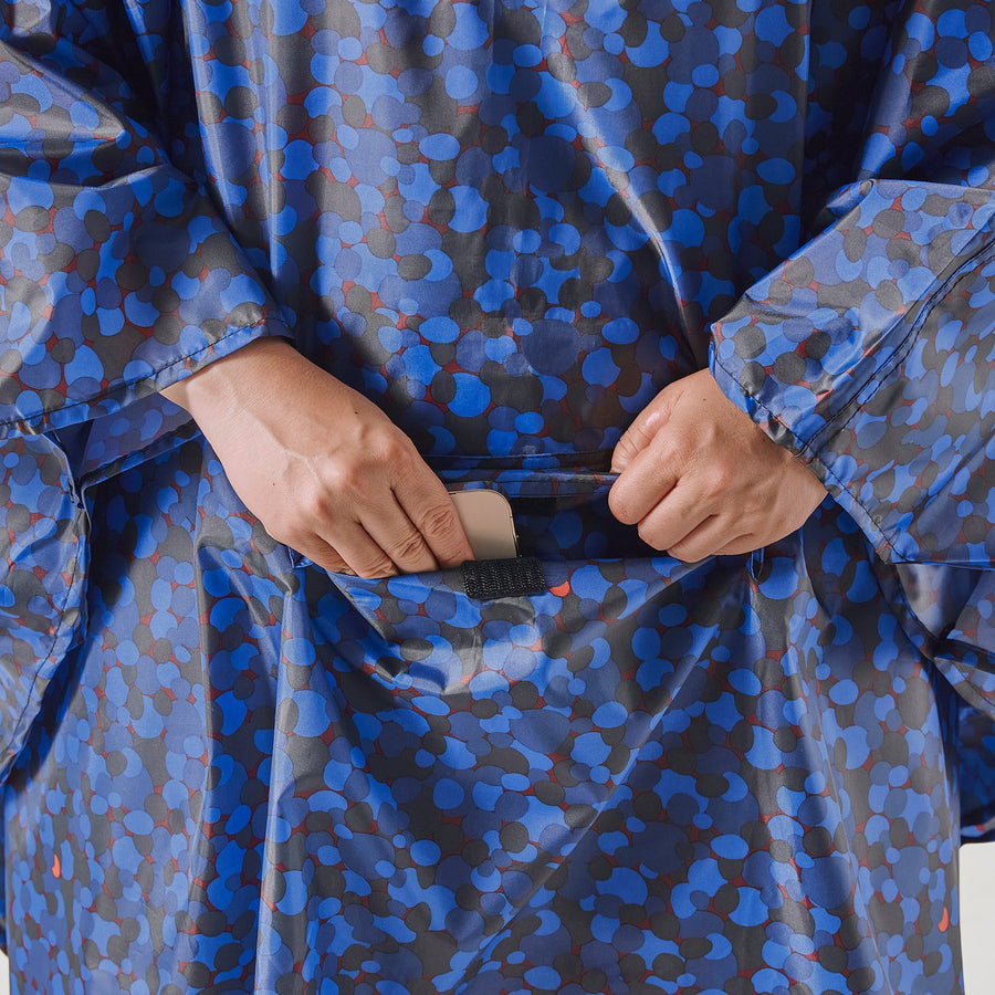 SPJUTSÖ rain poncho, patterned/multicolour, 105x155 cm