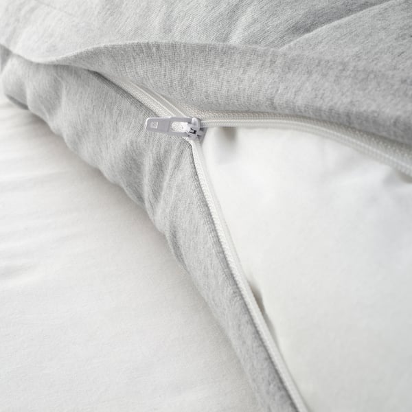 SPJUTVIAL duvet cover and 2 pillowcases, light grey/mélange, 240x220/50x80 cm